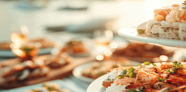 Servicio gastronómico durante una excursión en barco