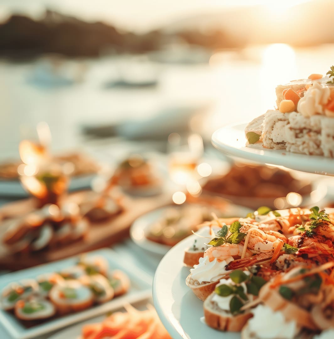 Servicio gastronómico durante una excursión en barco