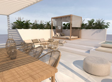 Terrasse du loft de style moderne