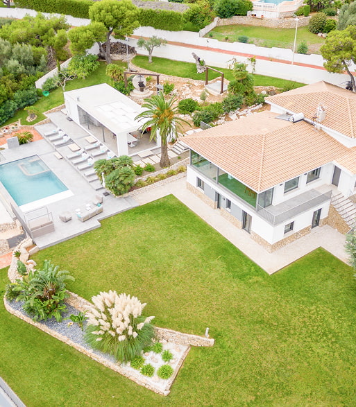 Jardines Vista aérea de los jardines de Villa Atalaya
