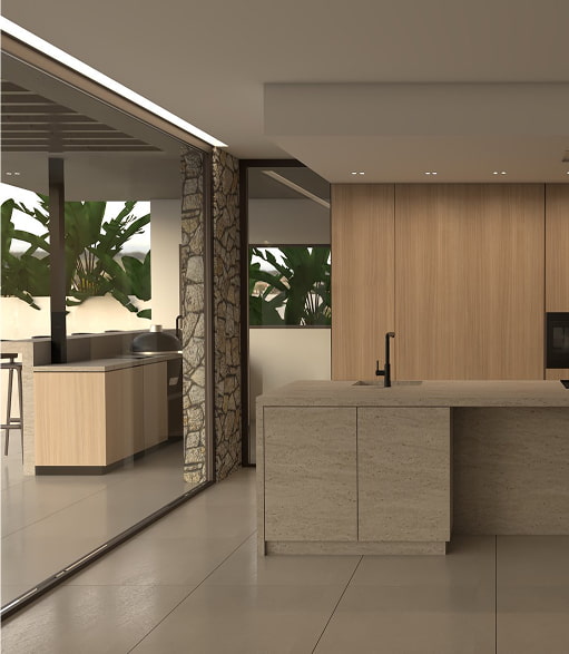 Summer kitchen Villa de Irta kitchen connected to the outdoors